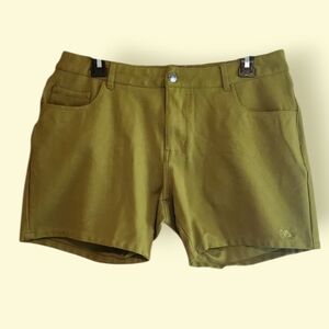 Green Logo Skull And Bones Knit Stretch Shorts